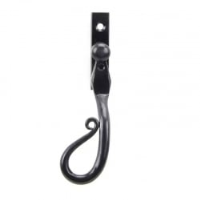 Traditional Blacksmith Lockable Espagnolette Shepherd's Crook Fastener with Slim Fixing Plate