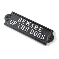 Iron Beware of the Dogs Sign