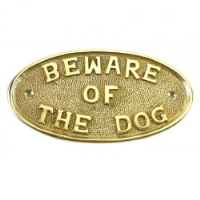 Beware of the Dog Brass Sign