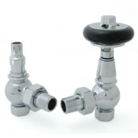 Amberley Thermostatic Radiator Valves - Chrome Angled TRV