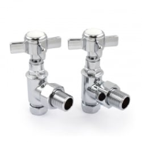 Westminster Crosshead Manual Angled Radiator Valves - Chrome