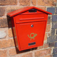 Thorpe Wall Mounted Post Box - Red Finish