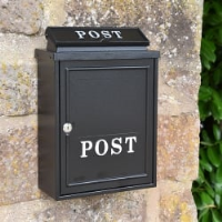 Wall Mounted Post Box - Silver Text