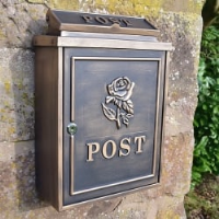 Rose Wall Mounted Post Box - Bronze Finish