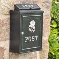 Rose Wall Mounted Post Box - Silver Finish