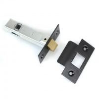 Tubular Mortice Latch - Black End Plates