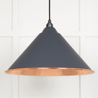 Hammered Copper Hockley Pendant in Slate