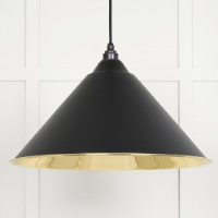 Smooth Brass Hockley Pendant in Elan Black