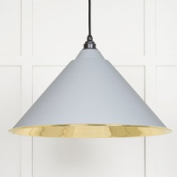 Smooth Brass Hockley Pendant in Birch