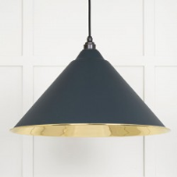 Smooth Brass Hockley Pendant in Soot