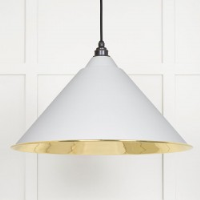 Smooth Brass Hockley Pendant in Flock