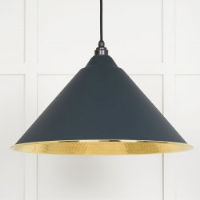Hammered Brass Hockley Pendant in Soot