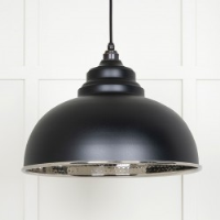 Hammered Nickel Harborne Pendant in Elan Black