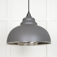 Hammered Nickel Harborne Pendant in Bluff