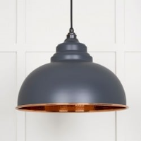 Hammered Copper Harborne Pendant in Slate