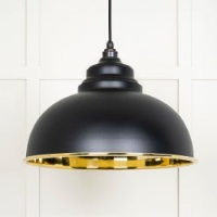 Smooth Brass Harborne Pendant in Elan Black