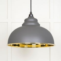 Smooth Brass Harborne Pendant in Bluff