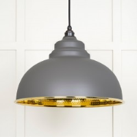 Hammered Brass Harborne Pendant in Bluff