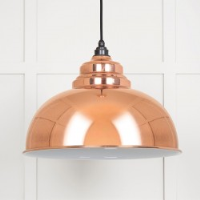 White Gloss Harborne Pendant in Copper