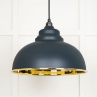 Smooth Brass Harborne Pendant in Soot