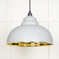 Smooth Brass Harborne Pendant in Flock