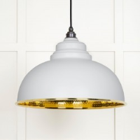 Hammered Brass Harborne Pendant in Flock