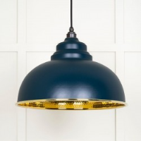 Hammered Brass Harborne Pendant in Dusk