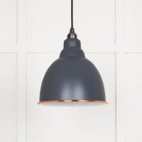 White Gloss Brindley Pendant in Slate