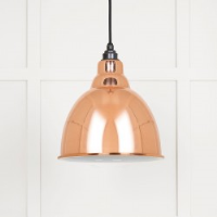 White Gloss Brindley Pendant in Copper