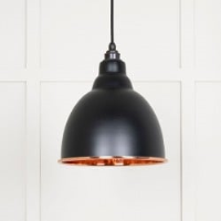 Hammered Copper Brindley Pendant in Elan Black