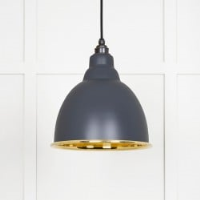 Smooth Brass Brindley Pendant in Slate