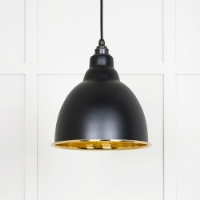 Hammered Brass Brindley Pendant in Elan Black