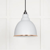 White Gloss Brindley Pendant in Flock