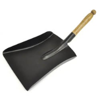 Black Shovel with Wooden Handle