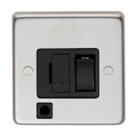 Satin Stainless Steel Switched Fuse & Flex - 13 Amp