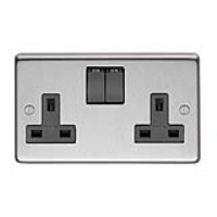 Satin Stainless Steel Double Socket