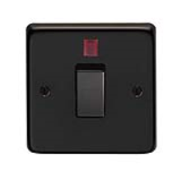 Matt Black Single Switch & Neon - 20 Amp