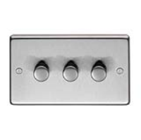 Satin Stainless Steel Triple Dimmer Switch - 400w