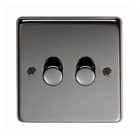 Black Nickel Double Dimmer Switch - 400w