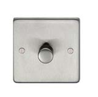 Satin Stainless Steel Single Dimmer Switch - 800w