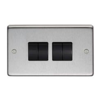 Satin Stainless Steel Quad Light Switch