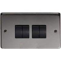 Black Nickel Quad Light Switch