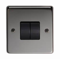 Black Nickel Double Light Switch