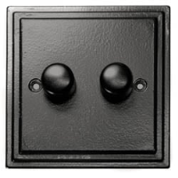 Black Double Dimmer Switch