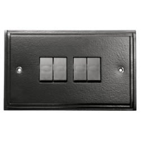 Black 4 Gang Light Switch