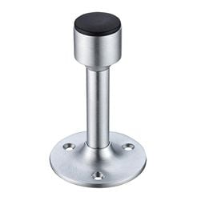 Cylinder Door Stop with Rose - Satin Chrome