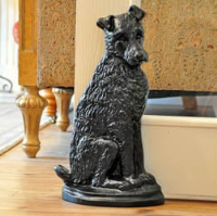 Black Terrier Dog Door Stop