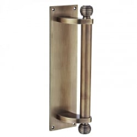 Croft 6386 Pull Handle on Plate - Reeded Finials