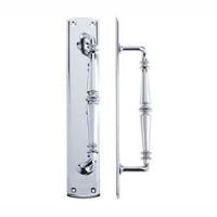 Chester Pull Handle on Backplate - Polished Chrome