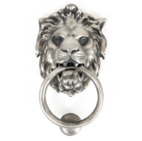 Regency Lions Head Door Knocker - Antique Pewter